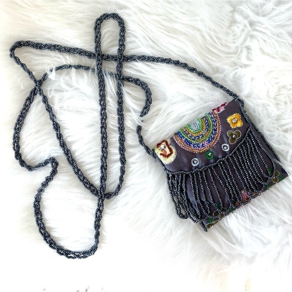 Vintage Handbags - Vintage 1990’s Beaded Mini Crossbody Purse